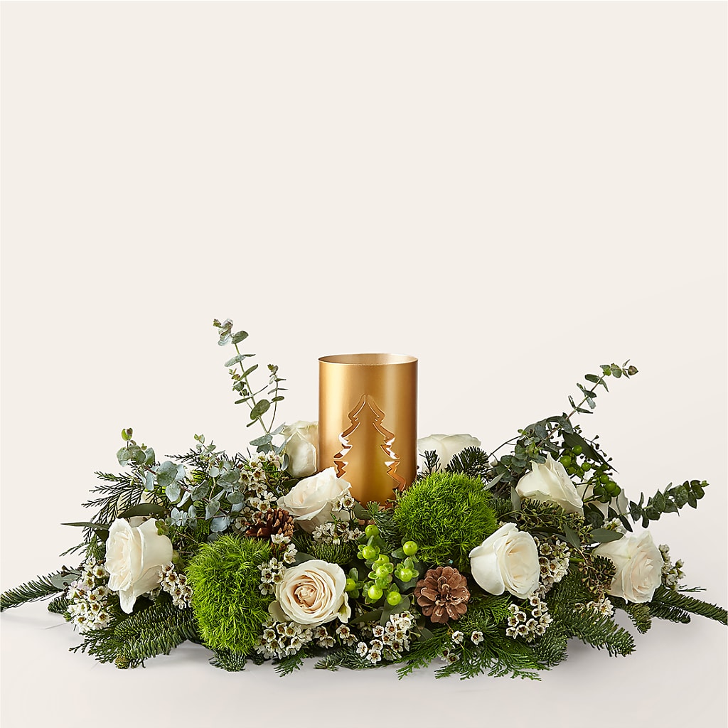 Chestnuts Roasting Centerpiece – Sammy Wammy Floral, Montgomery IL