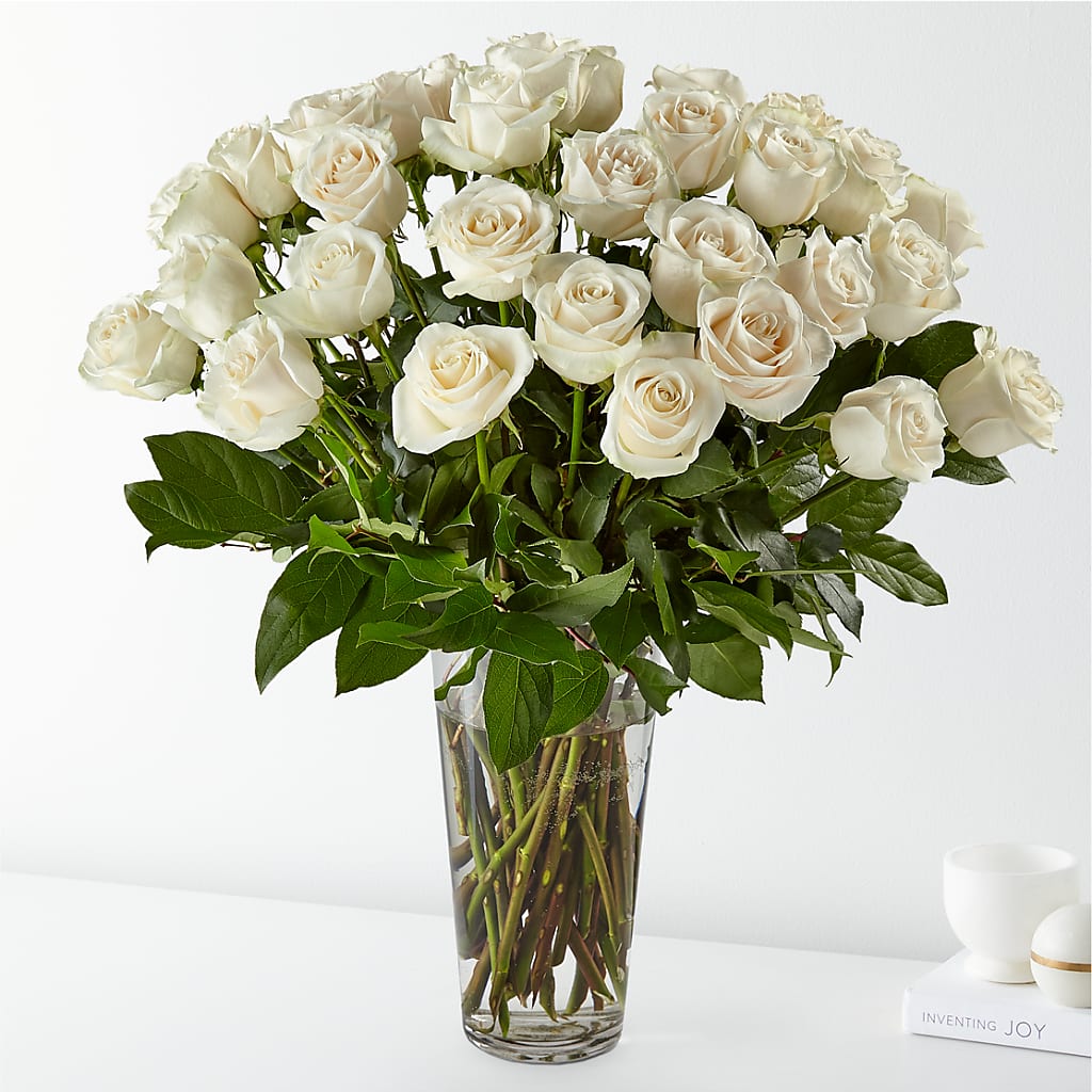 Long Stem White Rose Bouquet – Sammy Wammy Floral, Montgomery IL
