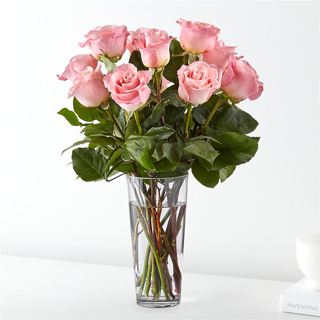 Long Stem Pink Rose Bouquet – Sammy Wammy Floral, Montgomery IL