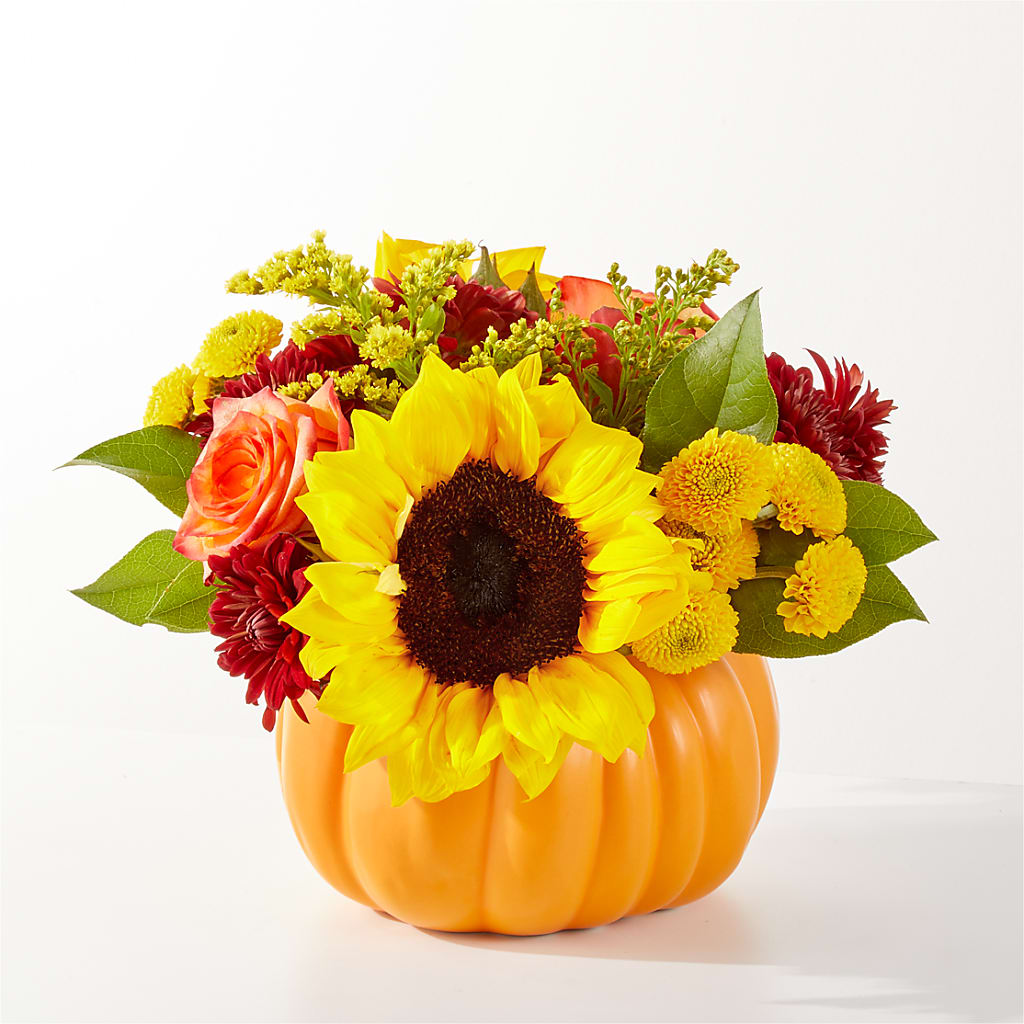 Golden Gourd Pumpkin Bouquet – Sammy Wammy Floral, Montgomery IL