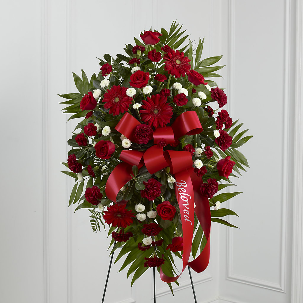 Treasured Memories Standing Spray – Sammy Wammy Floral, Montgomery IL