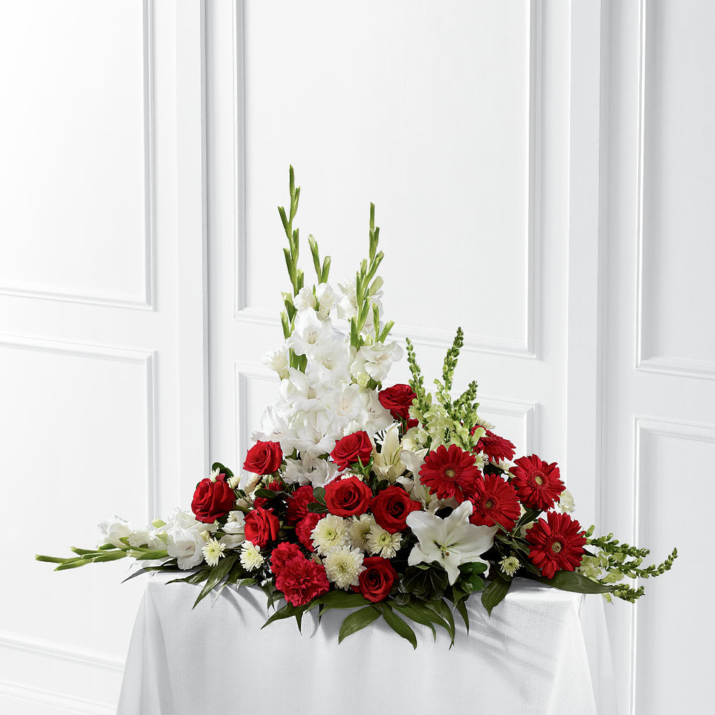 Crimson & White Arrangement – Sammy Wammy Floral, Montgomery IL