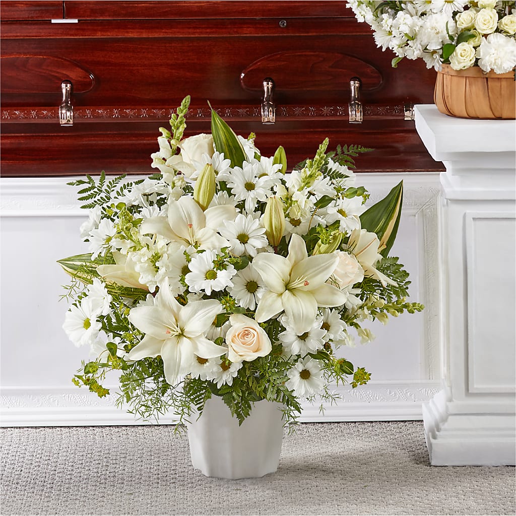 Thoughts of Tranquility Floor Basket – Sammy Wammy Floral, Montgomery IL