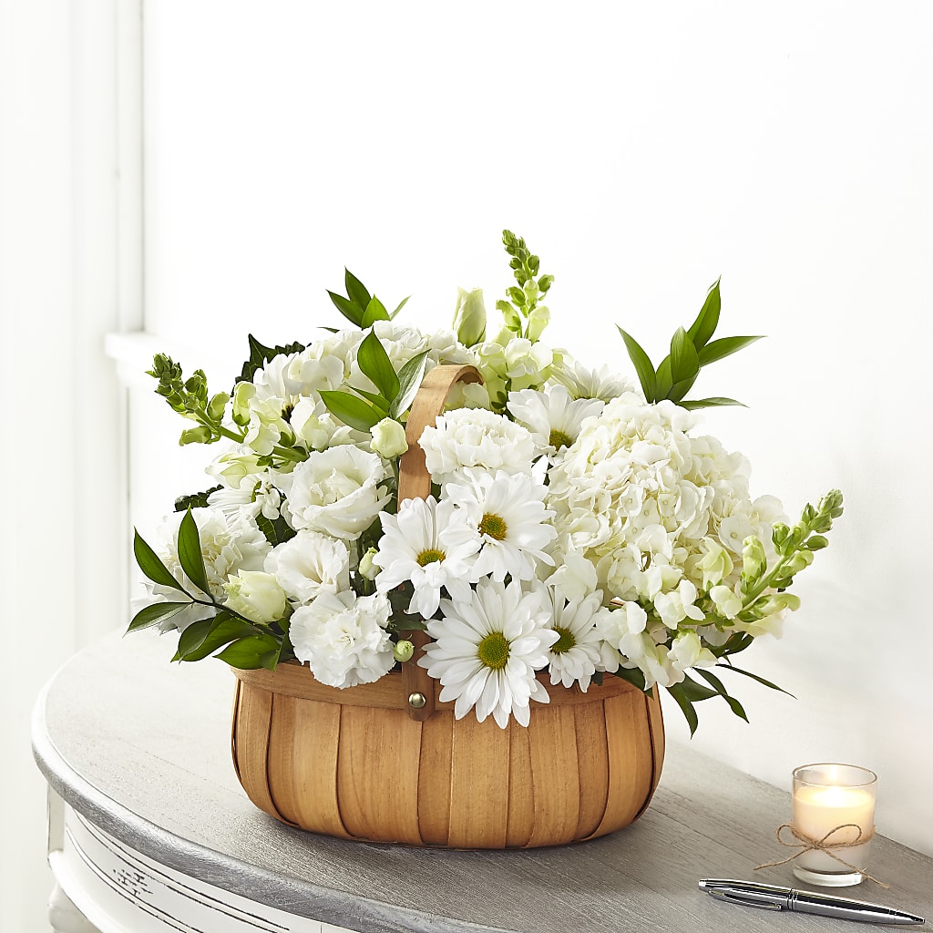 Pure Ivory Basket – Sammy Wammy Floral, Montgomery IL