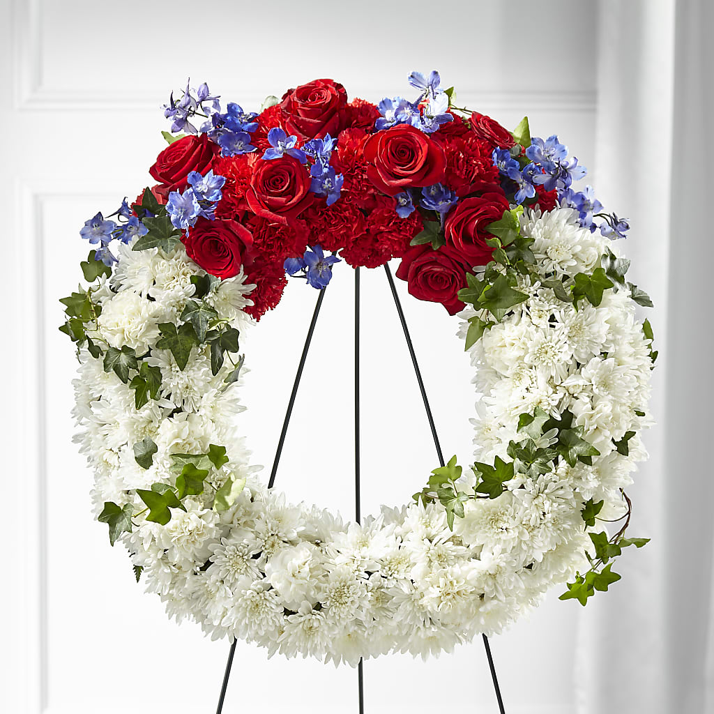 Patriotic Passion Wreath – Sammy Wammy Floral, Montgomery IL