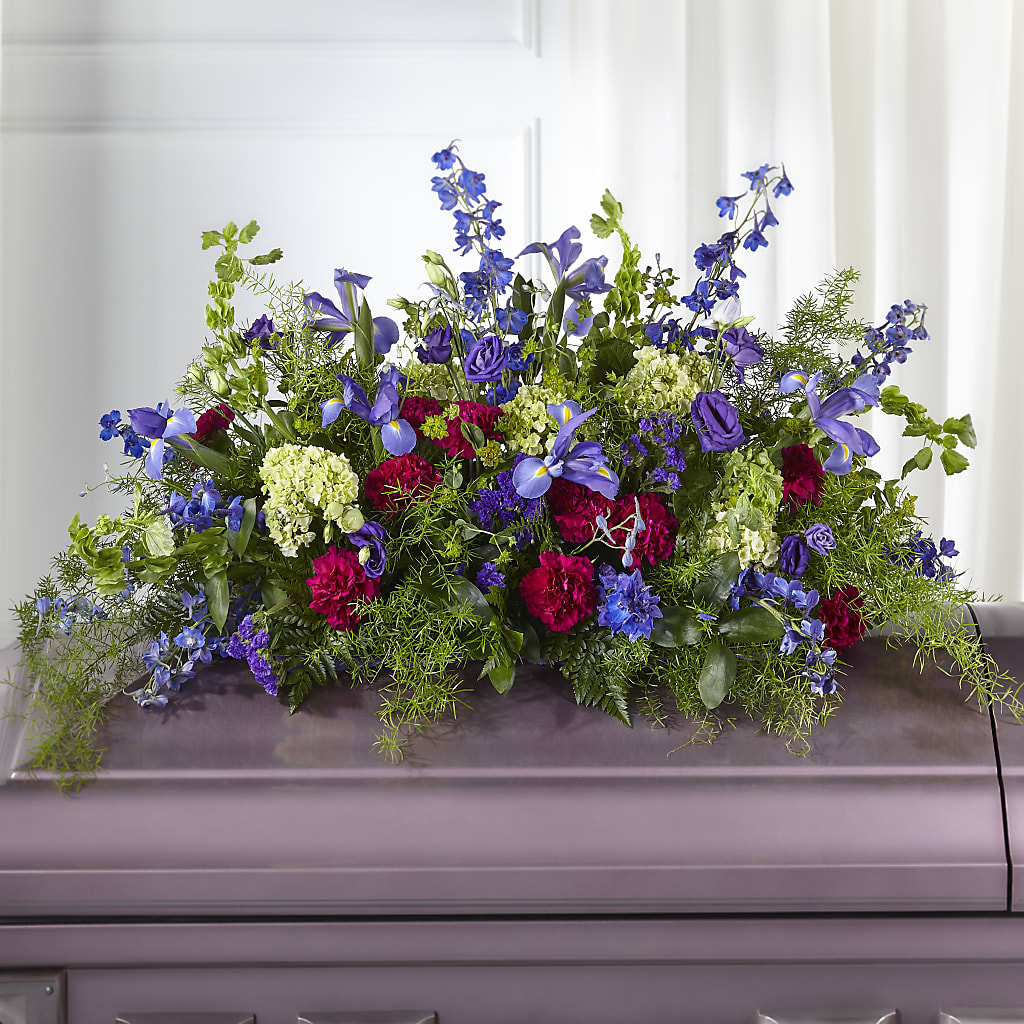 Always Treasured Casket Spray – Sammy Wammy Floral, Montgomery IL
