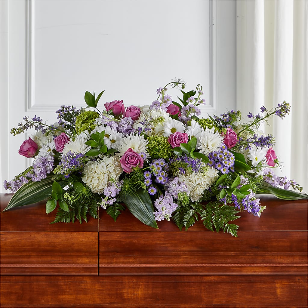 Meadows of Serenity Casket Spray – Sammy Wammy Floral, Montgomery IL