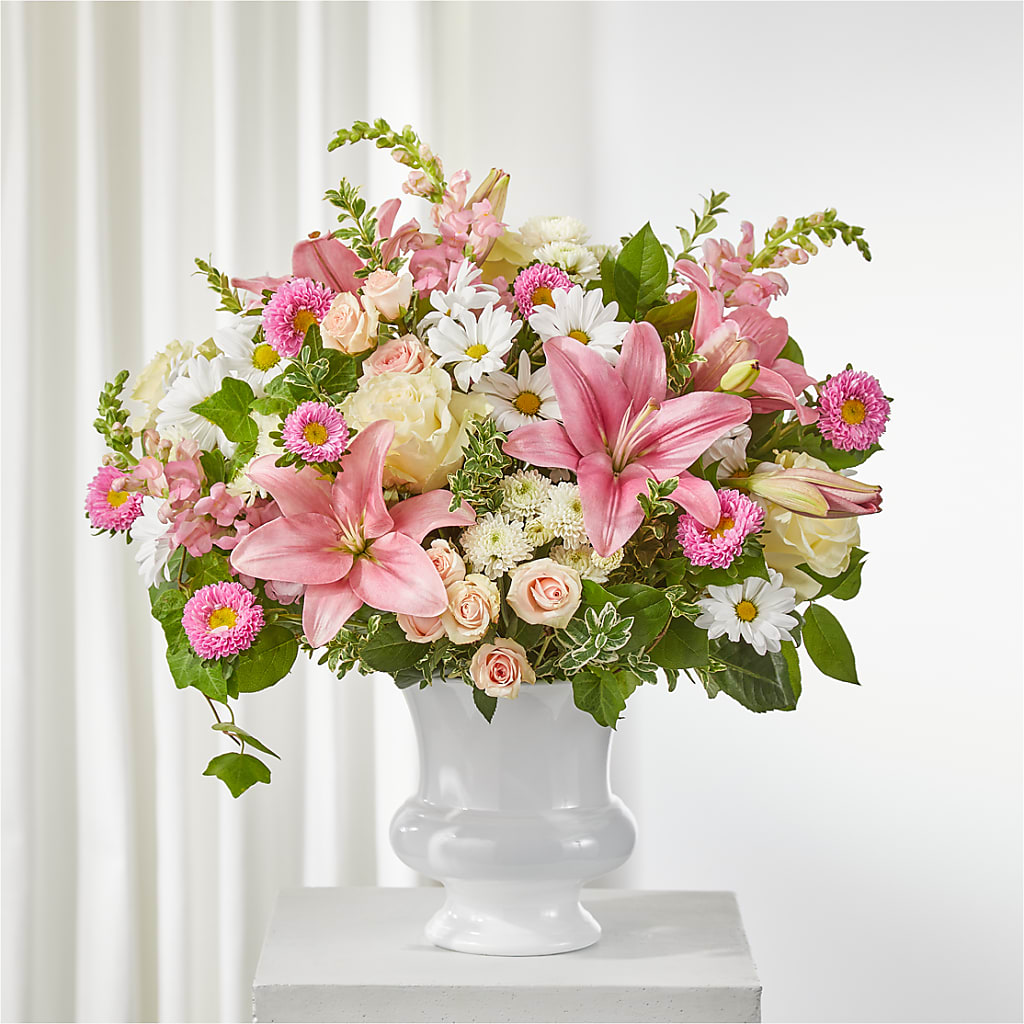 Empathetic Blooms Urn Arrangement – Sammy Wammy Floral, Montgomery IL