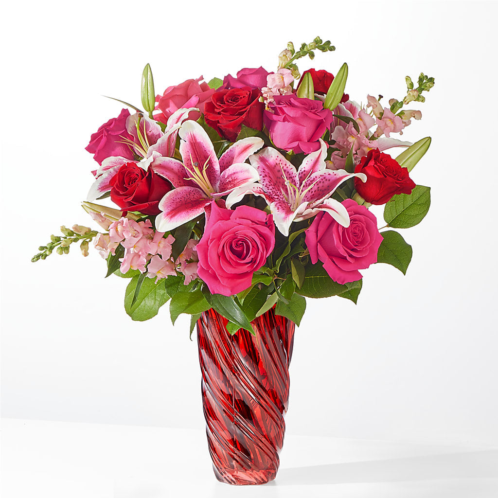 Always You Bouquet with Luxe Swirl Vase – Sammy Wammy Floral, Montgomery IL