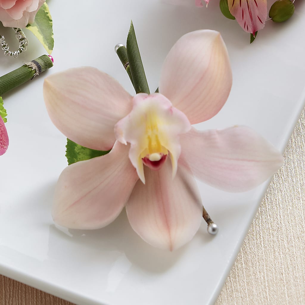 Pink Cymbidium Boutonniere – Sammy Wammy Floral, Montgomery IL