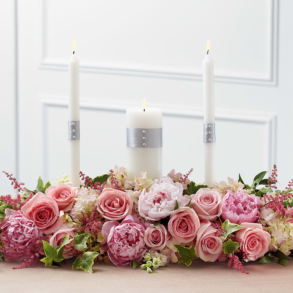 Worldwide Romance Unity Candle Arrangement – Sammy Wammy Floral, Montgomery IL