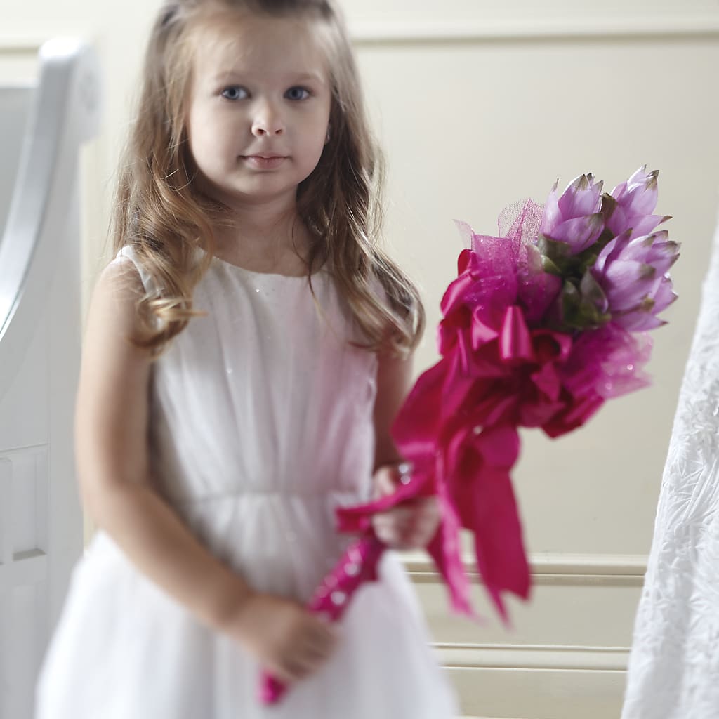 Sparkle Pink Flower Girl Bouquet – Sammy Wammy Floral, Montgomery IL