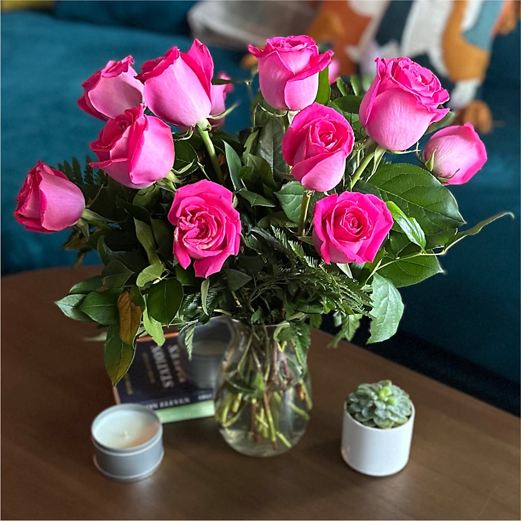 Long Stem Pink Rose Bouquet –  Sammy Wammy Floral, Montgomery IL