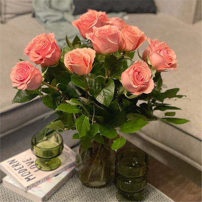 Long Stem Pink Rose Bouquet –  Sammy Wammy Floral, Montgomery IL
