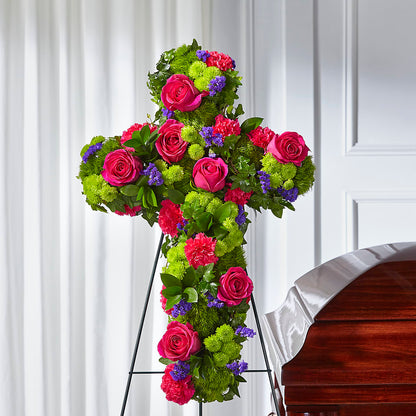 Tribute Rose Floral Cross –  Sammy Wammy Floral, Montgomery IL