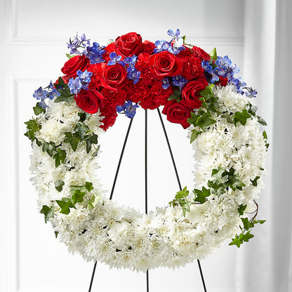 Patriotic Passion Wreath –  Sammy Wammy Floral, Montgomery IL