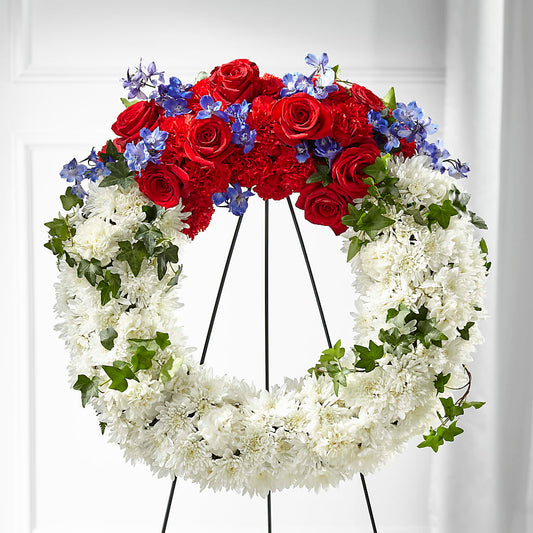 Patriotic Passion Wreath –  Sammy Wammy Floral, Montgomery IL
