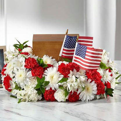 Spirit of Patriotism Cremation Adornment –  Sammy Wammy Floral, Montgomery IL