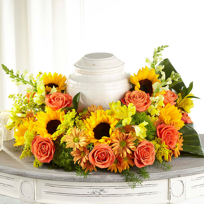 Faithful Sunflower Cremation Adornment –  Sammy Wammy Floral, Montgomery IL