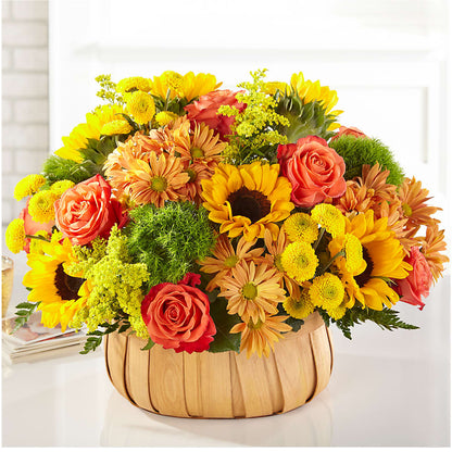 Harvest Sunflower Basket –  Sammy Wammy Floral, Montgomery IL