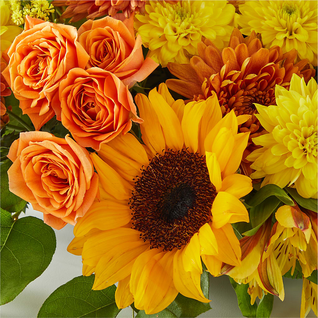 Autumn Harmony Centerpiece –  Sammy Wammy Floral, Montgomery IL