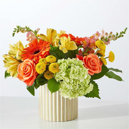 Autumn Sunshine Bouquet with Ivory Vase –  Sammy Wammy Floral, Montgomery IL