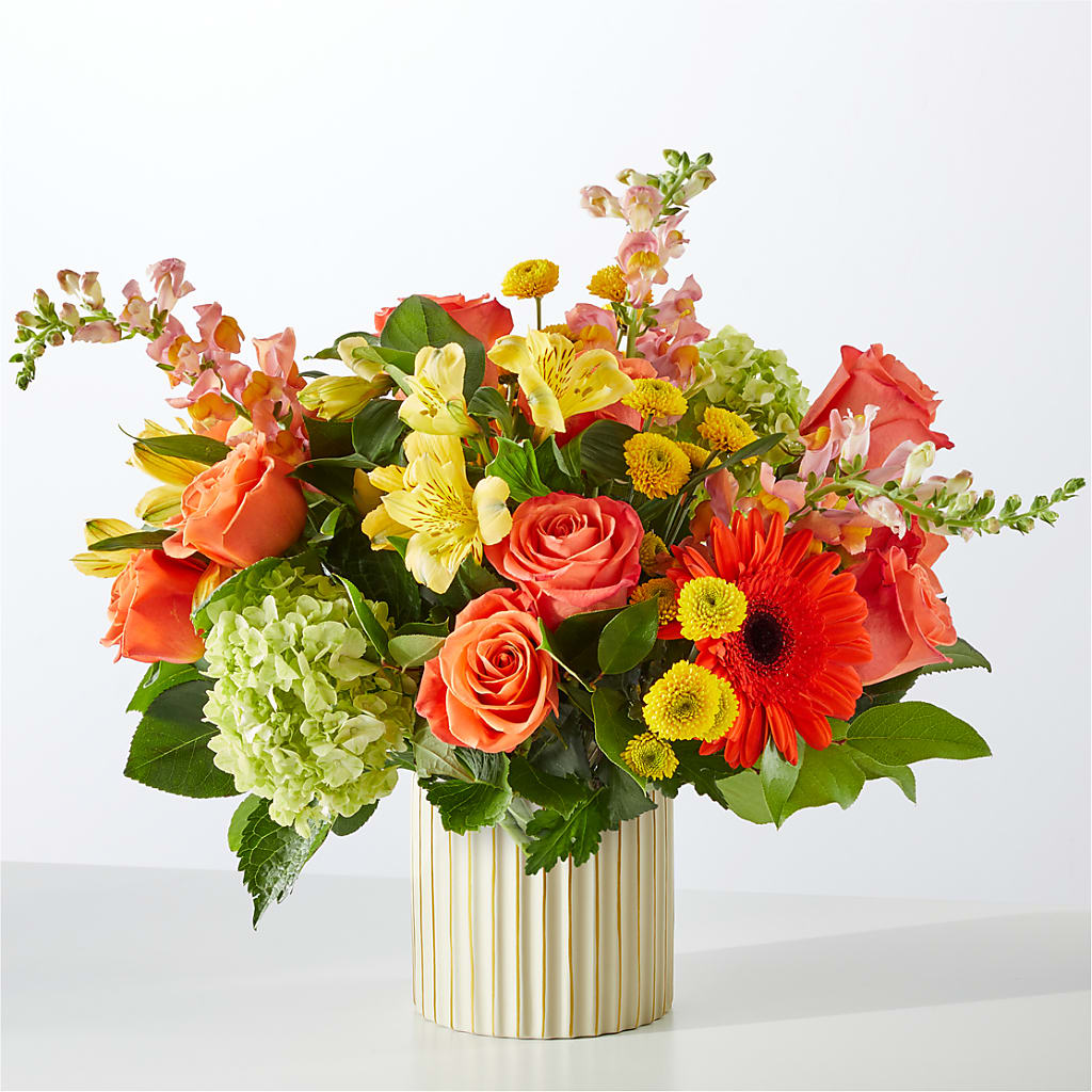 Autumn Sunshine Bouquet with Ivory Vase –  Sammy Wammy Floral, Montgomery IL