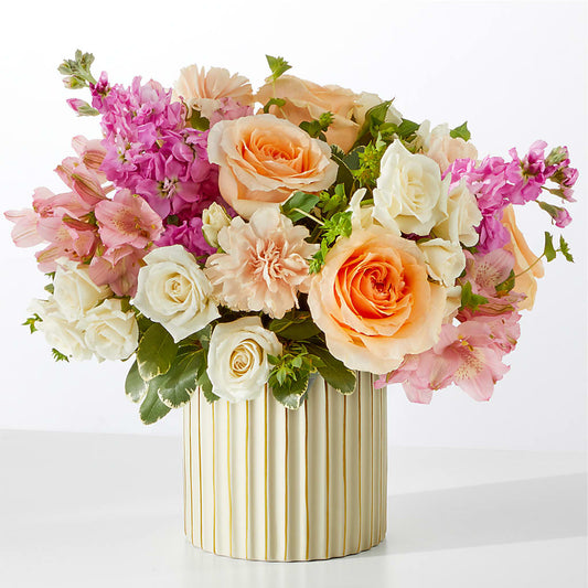 Paradise Bouquet with Ivory Vase –  Sammy Wammy Floral, Montgomery IL