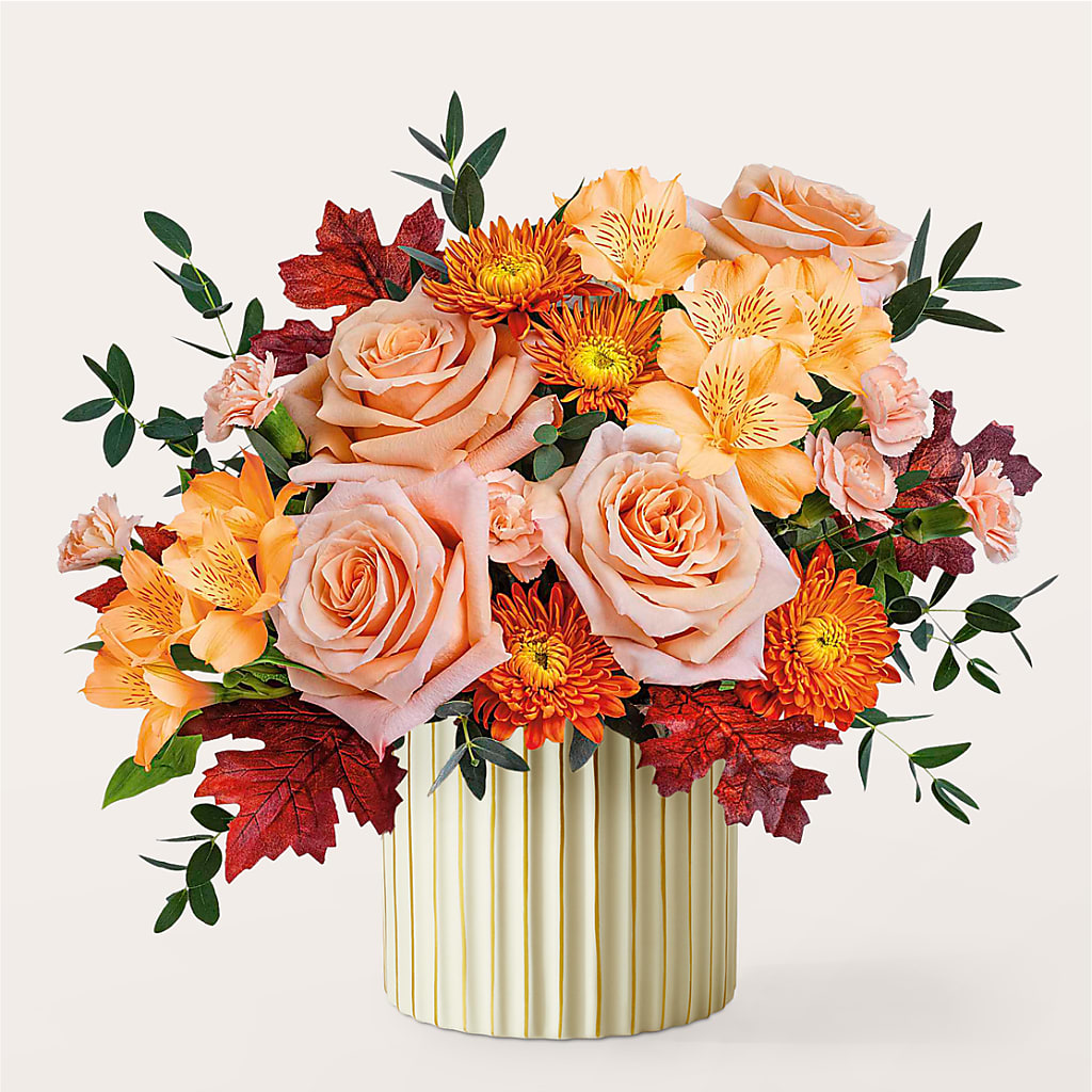 Spiced Latte Bouquet with Ivory Vase –  Sammy Wammy Floral, Montgomery IL