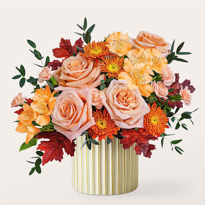 Spiced Latte Bouquet with Ivory Vase –  Sammy Wammy Floral, Montgomery IL