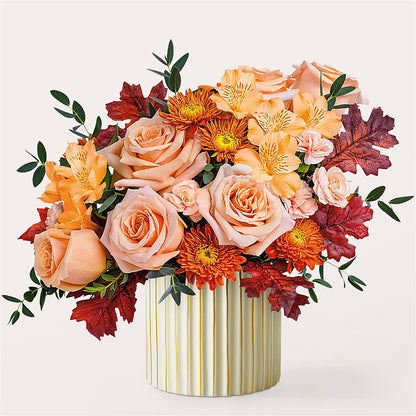 Spiced Latte Bouquet with Ivory Vase –  Sammy Wammy Floral, Montgomery IL