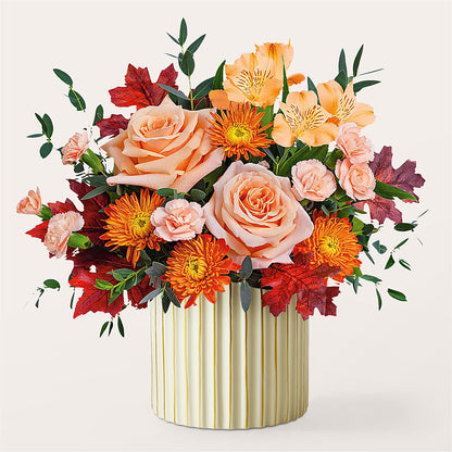 Spiced Latte Bouquet with Ivory Vase –  Sammy Wammy Floral, Montgomery IL