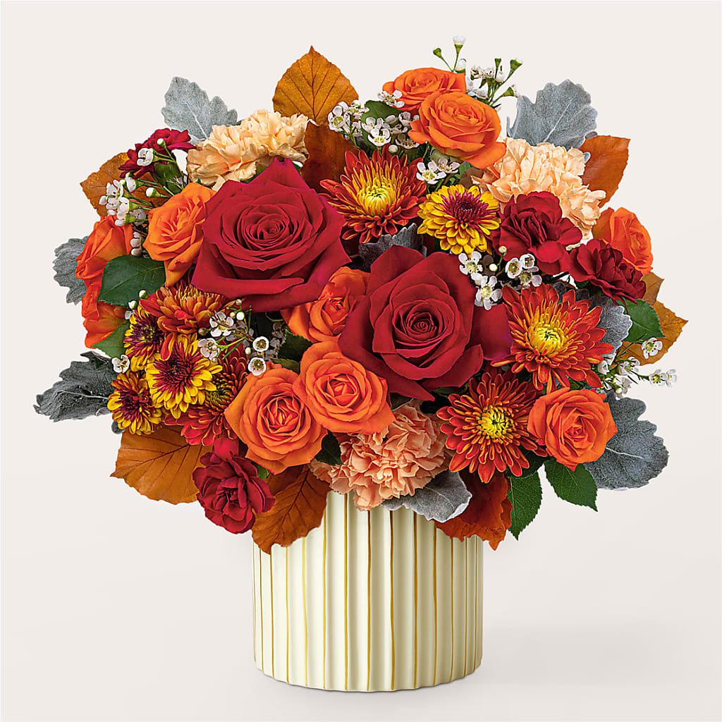 Merlot Bouquet with Ivory Vase –  Sammy Wammy Floral, Montgomery IL