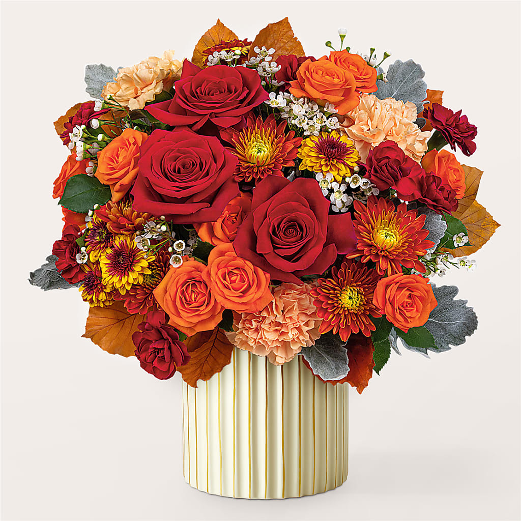 Merlot Bouquet with Ivory Vase –  Sammy Wammy Floral, Montgomery IL