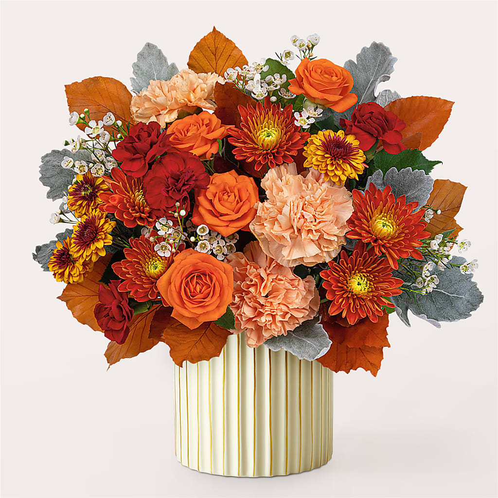 Merlot Bouquet with Ivory Vase –  Sammy Wammy Floral, Montgomery IL