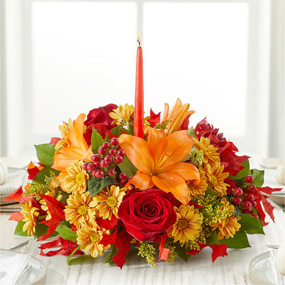Autumn's Embrace Centerpiece –  Sammy Wammy Floral, Montgomery IL