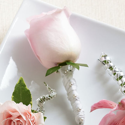 Pink Rose Boutonniere –  Sammy Wammy Floral, Montgomery IL