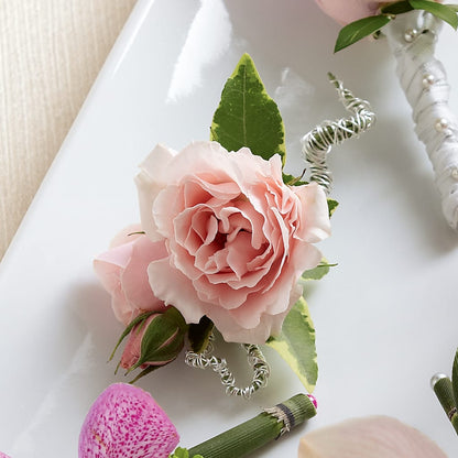 Pink Spray Rose Boutonniere –  Sammy Wammy Floral, Montgomery IL
