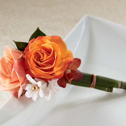Sunset Dream Boutonniere –  Sammy Wammy Floral, Montgomery IL