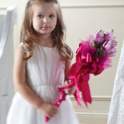 Sparkle Pink Flower Girl Bouquet –  Sammy Wammy Floral, Montgomery IL